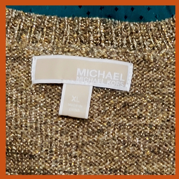 Michael Kors Metallic Pullover V Neck Sweater - Picture 8 of 9